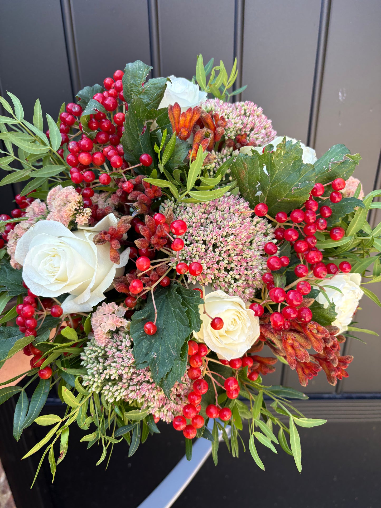 Bouquet Rond blanc/rouge