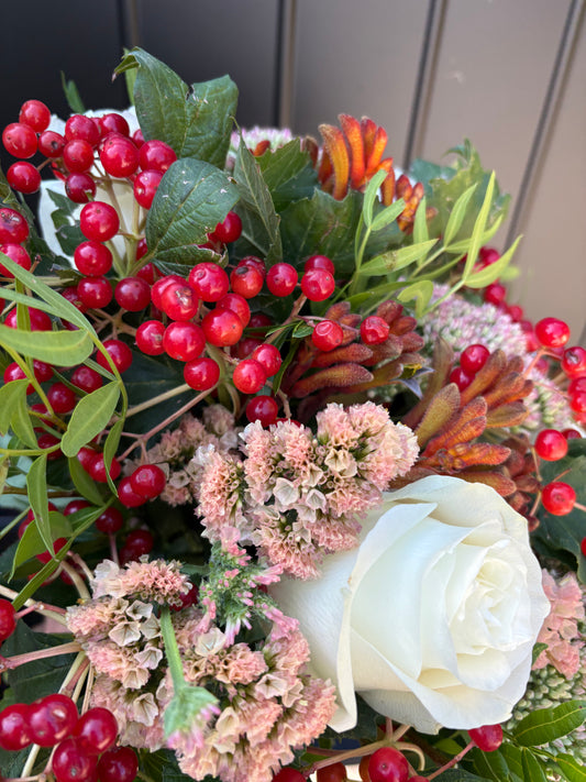 Bouquet Rond blanc/rouge