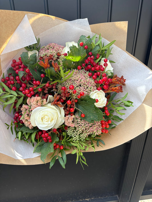 Bouquet Rond blanc/rouge